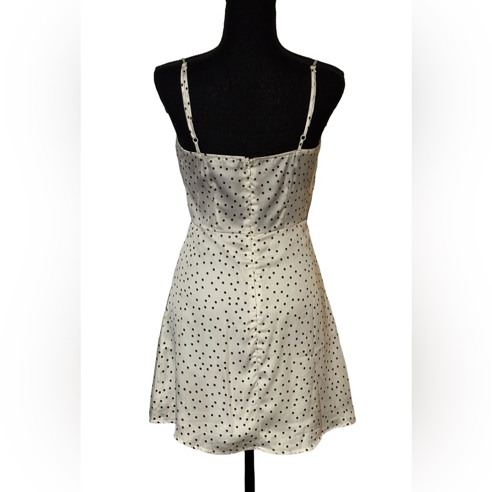 ✨ Lulus Spot in My Heart Polka Dot Satin Mini Dress ✨ XS White - Picture 4 of 7